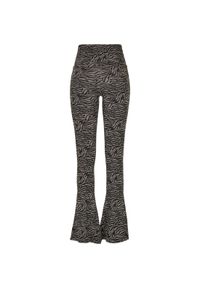 Damskie legginsy z wysoką talią Urban Classics zebra boot (GT). Kolor: szary, wielokolorowy, czarny. Wzór: motyw zwierzęcy #1