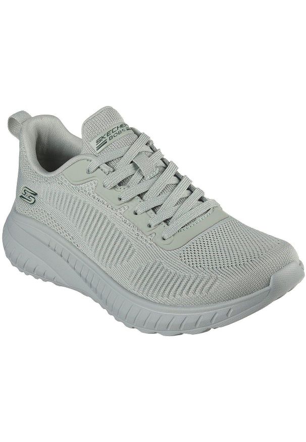 skechers - Adidasy Skechers Bobs Squad Chaos-Face Off, Kobiety. Kolor: zielony. Materiał: materiał, syntetyk. Model: Skechers Sport. Sport: turystyka piesza