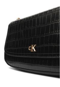 Calvin Klein Torebka Ck Croc Conv Chain Medium Bag LV04F3284G Czarny. Kolor: czarny. Materiał: skórzane #5