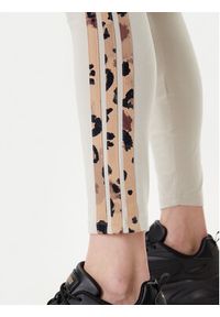 Adidas - adidas Legginsy Animal Print 3-Stripes JM1867 Beżowy Slim Fit. Kolor: beżowy. Materiał: bawełna. Wzór: nadruk #5