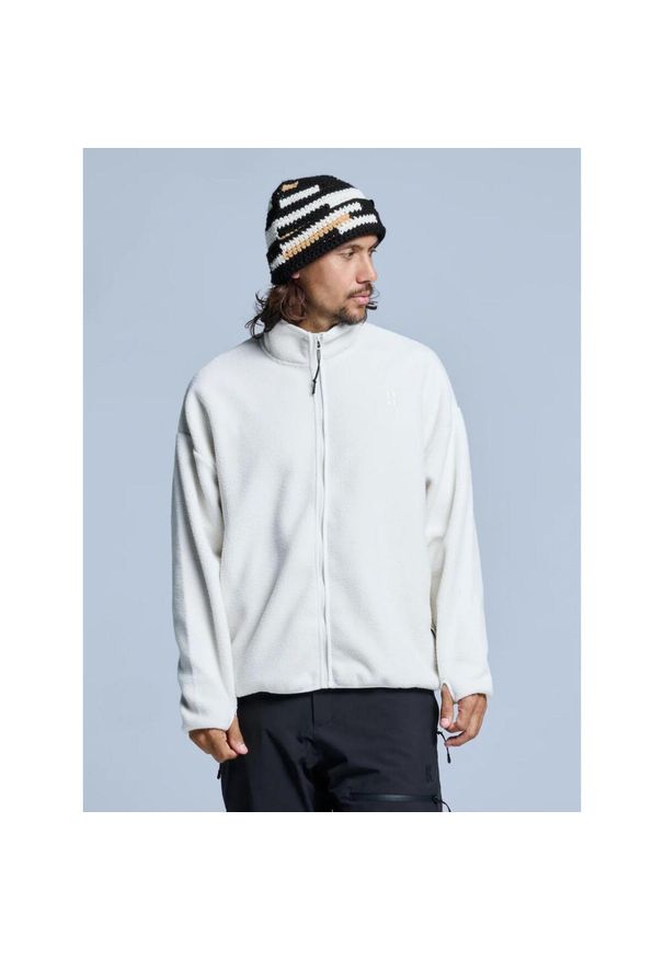 POEDERBAAS - Kurtka Sherpa - męska - cztery pory roku - biała. Kolor: biały. Materiał: poliester. Sezon: zima. Sport: narciarstwo