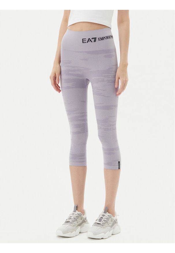 EA7 Emporio Armani Legginsy 7W000518 AF13714 UA092 Fioletowy Slim Fit. Kolor: fioletowy. Materiał: syntetyk
