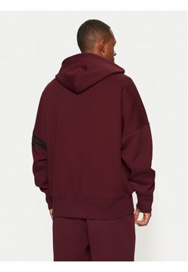Adidas - adidas Bluza Neuclassics JC9936 Bordowy Oversize. Kolor: czerwony. Materiał: syntetyk