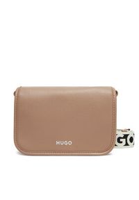 Hugo - HUGO Torebka Bel Crossbody Flap 50541869 Beżowy. Kolor: beżowy. Materiał: skórzane #6