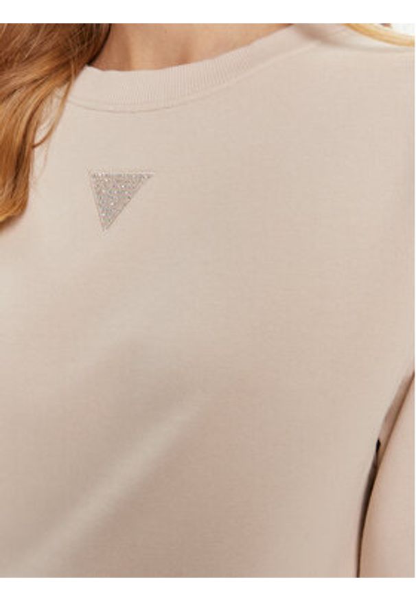 Guess Bluza W4YQ17 KC8I0 Beżowy Regular Fit. Kolor: beżowy. Materiał: bawełna