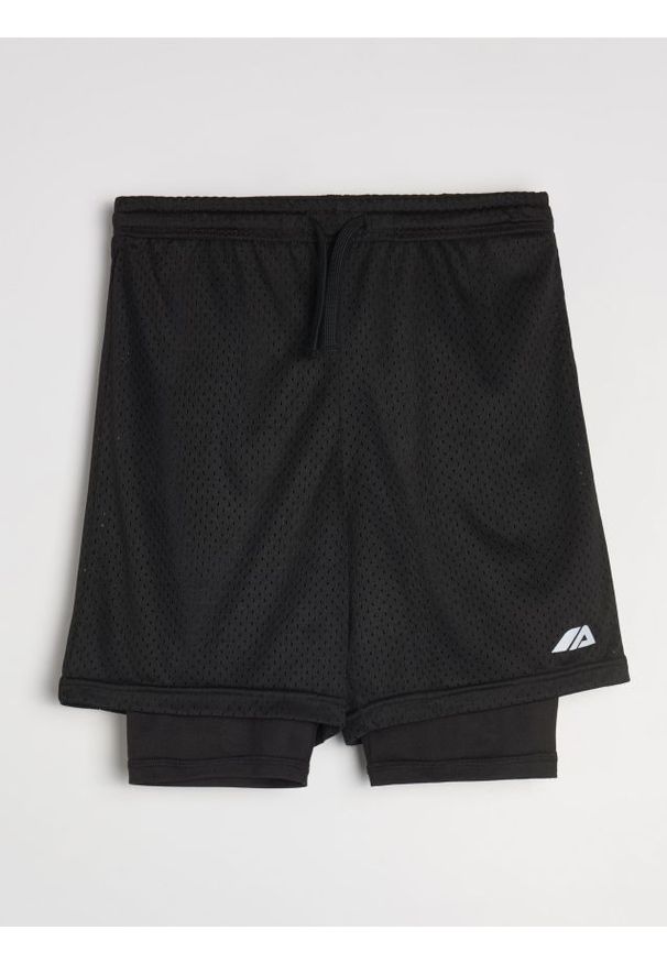 Sinsay - Szorty sportowe Active - czarny. Kolor: czarny. Styl: sportowy