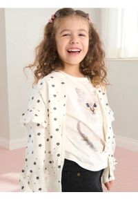Sinsay - Rozpinana bluza z falbanką - kremowy. Kolor: kremowy #1