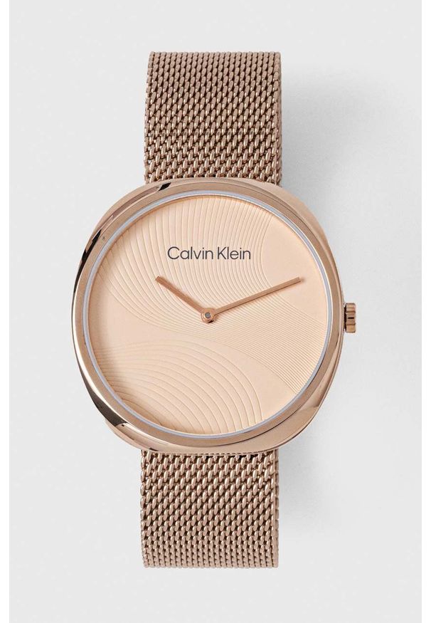 Calvin Klein zegarek damski kolor złoty. Kolor: złoty. Materiał: materiał
