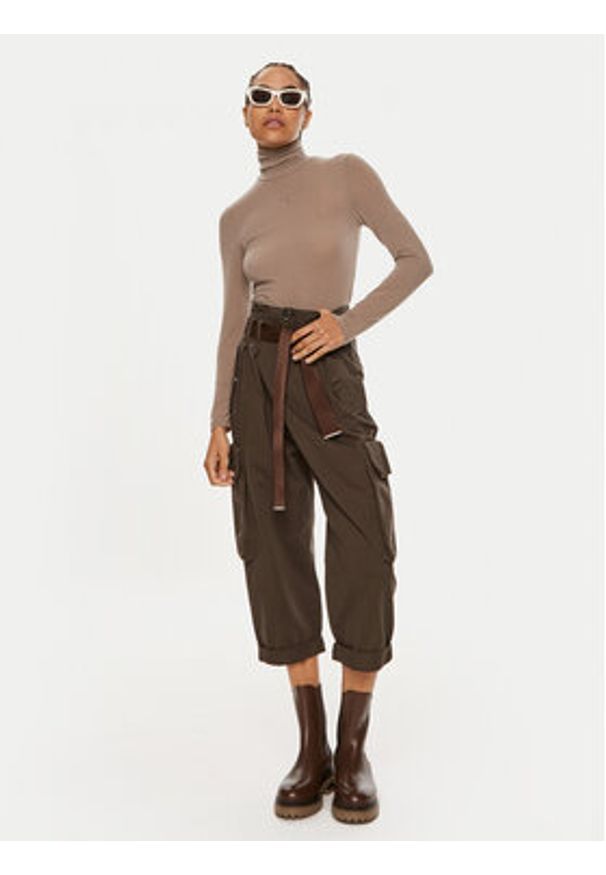 Pinko Golf Abdaly 102067 A24I Szary Regular Fit. Typ kołnierza: golf. Kolor: szary. Materiał: wiskoza