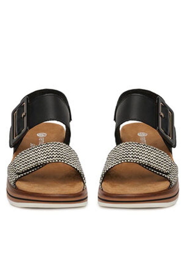 Remonte Sandały D1J53-02 Czarny. Kolor: czarny. Materiał: skóra