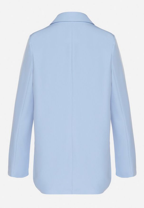 Born2be - Niebieska Marynarka z Usztywnionymi Ramionami i Imitacją Kieszeni Vivimira. Okazja: na co dzień, na spotkanie biznesowe, na imprezę. Kolor: niebieski. Styl: casual, biznesowy, elegancki, klasyczny