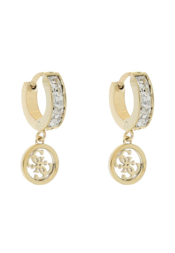 Guess Kolczyki Huggie Me JUBE03 147JW Żółte złoto. Materiał: złote. Kolor: żółty, złoty, wielokolorowy