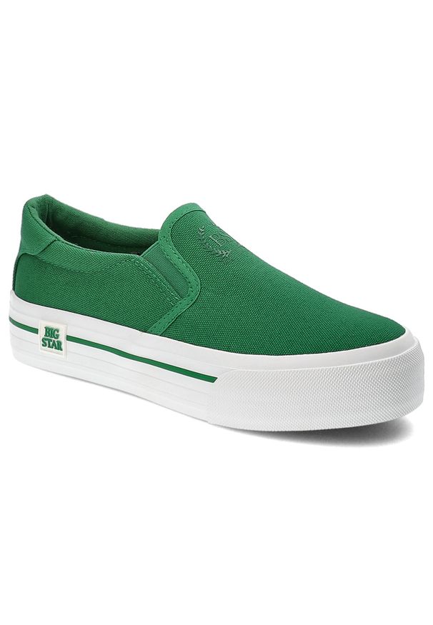 Big-Star - Zielone Tenisówki Big Star Sportowe Obuwie Damskie. Kolor: zielony. Materiał: guma. Szerokość cholewki: normalna. Styl: sportowy