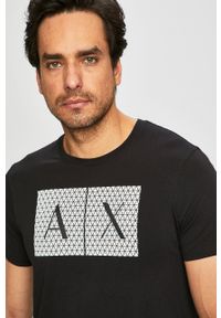 Armani Exchange T-shirt bawełniany 8NZTCK.Z8H4Z.NOS kolor czarny z nadrukiem. Kolor: czarny. Materiał: bawełna. Wzór: nadruk #4