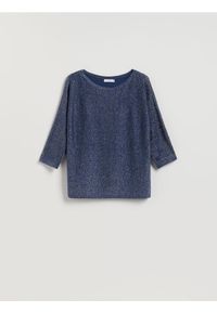 Reserved - Sweter z metalizowaną nitką - niebieski. Kolor: niebieski. Materiał: wiskoza