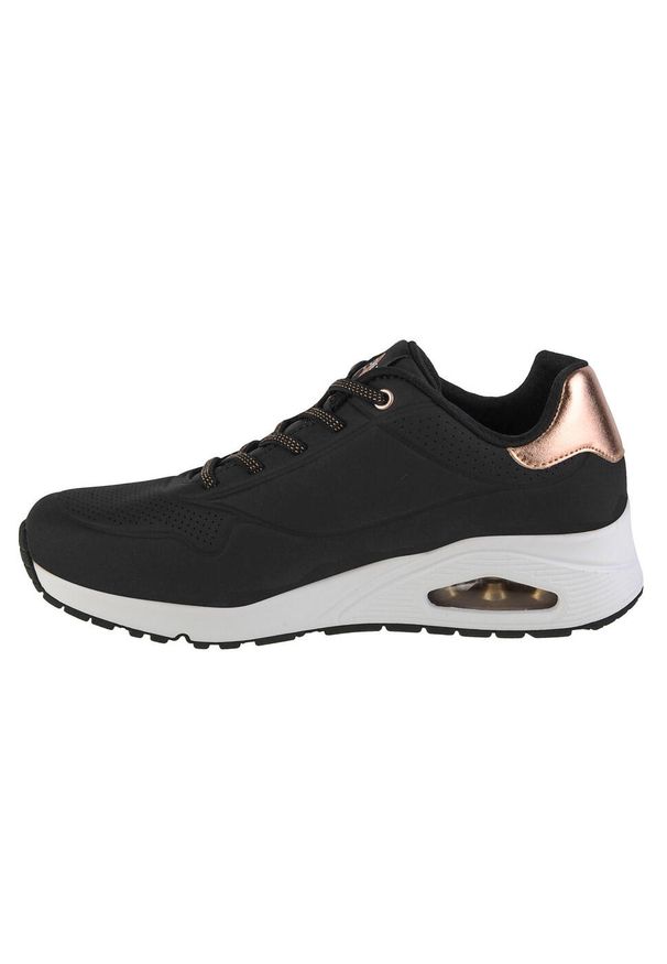 skechers - Buty do chodzenia damskie Skechers Uno. Kolor: czarny. Materiał: guma, materiał, syntetyk. Sport: turystyka piesza