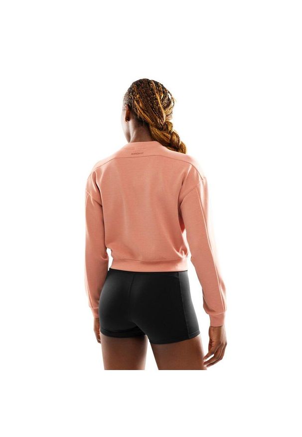 SIROKO - Bluza treningowa crop top dla kobiet Fitness Siroko Pinnacle. Kolor: pomarańczowy, wielokolorowy, różowy. Materiał: materiał. Sport: fitness