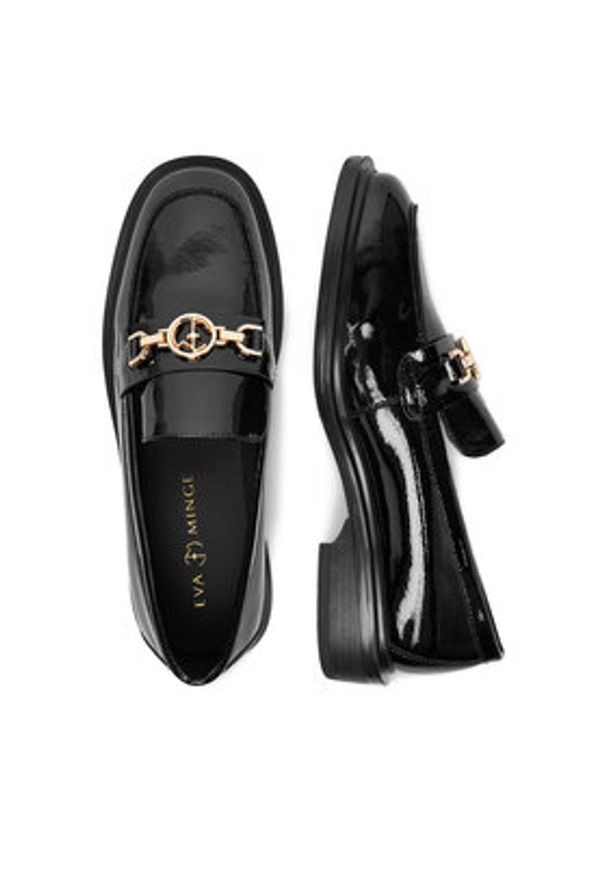 Eva Minge Loafersy EO-NOOR-330-25A-N337 Czarny. Kolor: czarny. Materiał: skóra, syntetyk