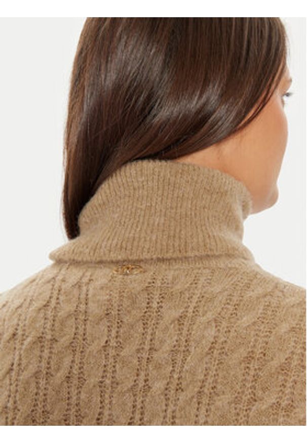 Liu Jo Golf WF4389 MA43P Beżowy Regular Fit. Typ kołnierza: golf. Kolor: beżowy. Materiał: syntetyk