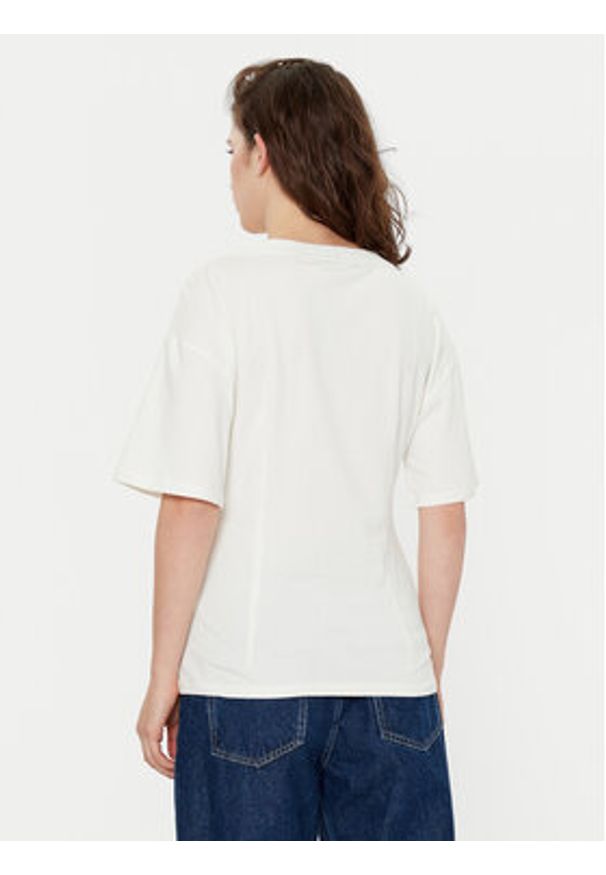 Liu Jo Sport T-Shirt TA5108 JS003 Écru Regular Fit. Materiał: bawełna. Styl: sportowy