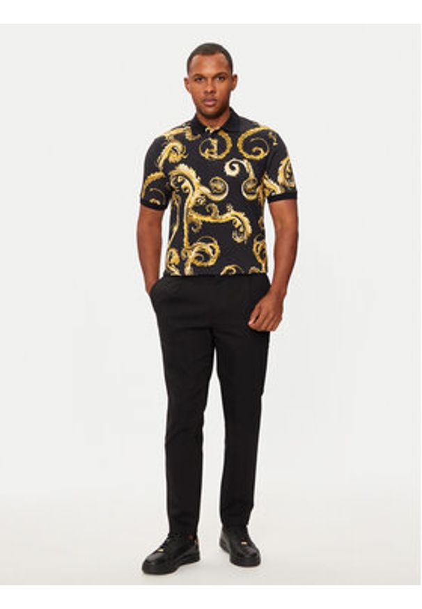 Versace Jeans Couture Polo 77GAG6S0 Czarny Regular Fit. Typ kołnierza: polo. Kolor: czarny. Materiał: bawełna
