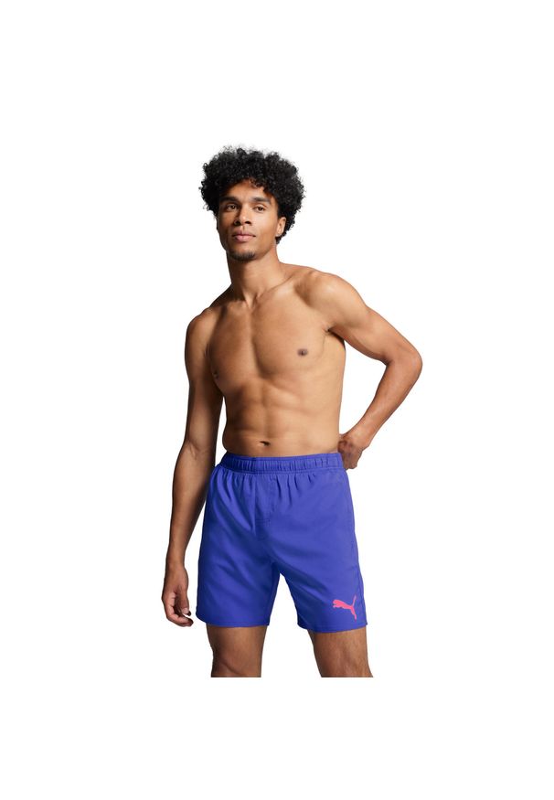 Szorty kąpielowe męskie Puma , Mid Shorts, Benjamin Blue. Kolor: niebieski. Materiał: poliester