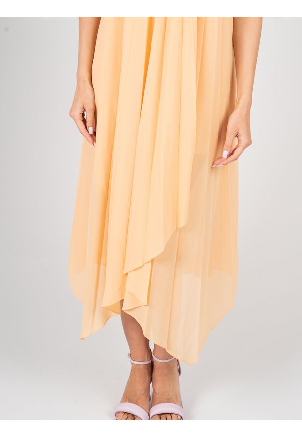 Patrizia Pepe Sukienka | 8A1215/AD08 | Kobieta | Pomarańczowy. Okazja: na co dzień. Kolor: pomarańczowy. Materiał: poliester. Typ sukienki: asymetryczne. Styl: casual