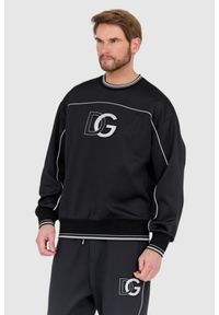 Dolce and Gabbana - DOLCE & GABBANA Czarna męska bluza z dużym logo, Rozmiar 52. Kolor: czarny #6