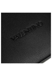 Valentino by Mario Valentino - VALENTINO Czarna torebka kubełek basmati. Kolor: czarny. Wzór: paski