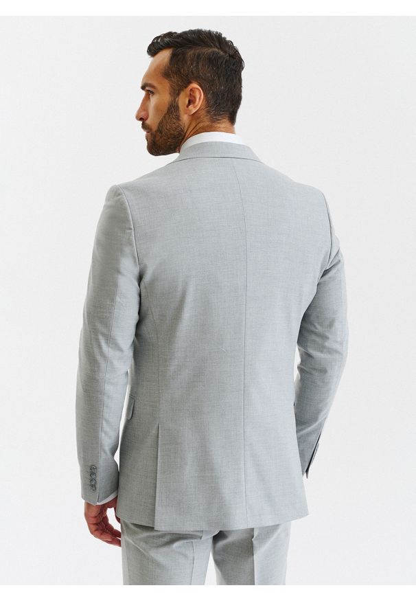 Pako Lorente - PAKO LORENTE – Męska jasnoszara marynarka garniturowa. Kolor: szary. Materiał: tkanina. Styl: klasyczny