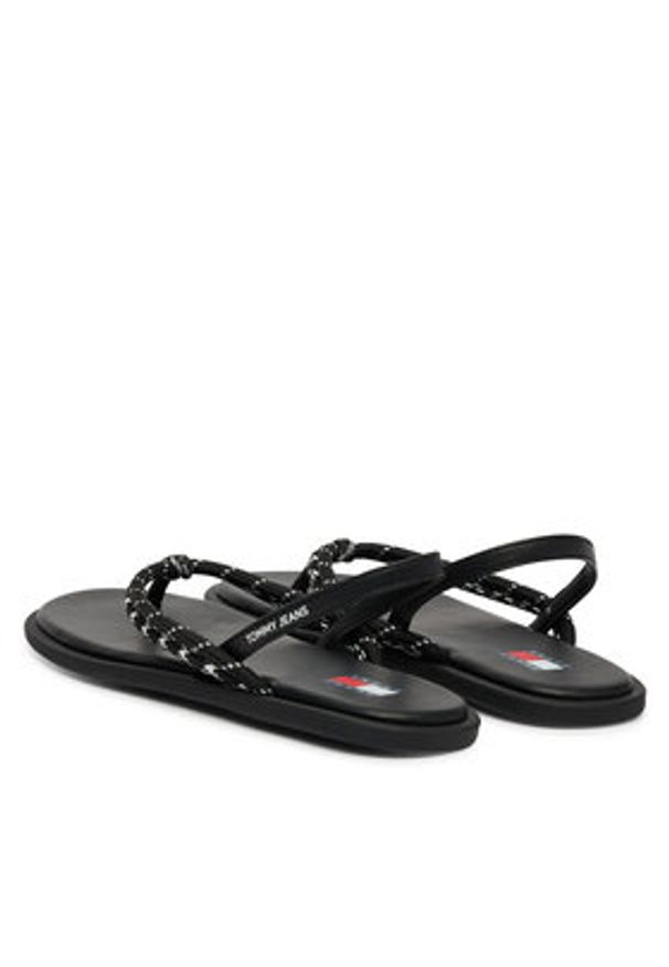 Tommy Jeans Sandały Tjw Casual Rope Sandal EN0EN02951 Czarny. Okazja: na co dzień. Kolor: czarny. Materiał: materiał. Styl: casual