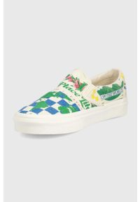 Vans tenisówki UA Classic Slip-On Eco Theory damskie kolor beżowy. Nosek buta: okrągły. Zapięcie: bez zapięcia. Kolor: beżowy. Materiał: guma, włókno, materiał #4