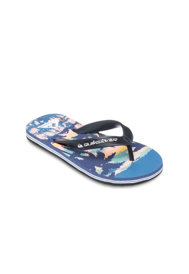 Quiksilver - Klapki MOLOKAI ART 25 YOUTH Niebieski Chłopcy. Kolor: niebieski. Materiał: guma, syntetyk. Styl: sportowy
