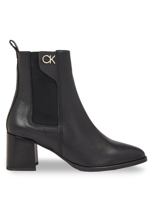 Calvin Klein Botki Almond Chelsea Boot W/Hw 55 HW0HW01814 Czarny. Kolor: czarny. Materiał: skóra