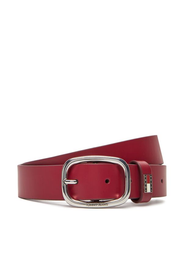 Tommy Jeans Pasek Damski Tjw Oval 3.0 AW0AW15836 Czerwony. Kolor: czerwony. Materiał: skóra