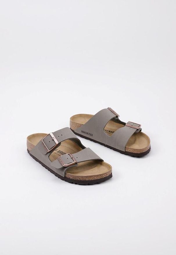 Klapki damskie Birkenstock Arizona Bfbc. Kolor: szary. Materiał: materiał, syntetyk