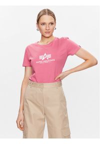 Alpha Industries T-Shirt New Basic 196051 Różowy Regular Fit. Kolor: różowy. Materiał: bawełna #1