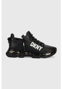 DKNY - Dkny sneakersy kolor czarny. Nosek buta: okrągły. Zapięcie: sznurówki. Kolor: czarny. Materiał: guma. Obcas: na platformie