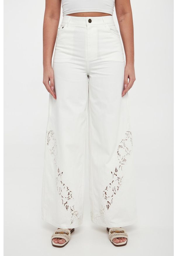 Twinset Milano - Jeansy damskie z haftem TWINSET. Wzór: haft