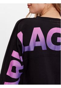 Karl Lagerfeld - KARL LAGERFELD Sukienka codzienna 230W1355 Czarny Regular Fit. Okazja: na co dzień. Typ kołnierza: dekolt w karo. Kolor: czarny. Materiał: bawełna. Typ sukienki: proste. Styl: casual #5