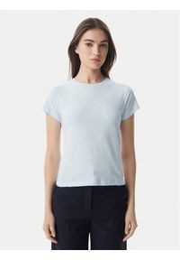TOMMY HILFIGER - Tommy Hilfiger T-Shirt WW0WW48702 Niebieski jasny Slim Fit. Kolor: niebieski. Materiał: bawełna #1