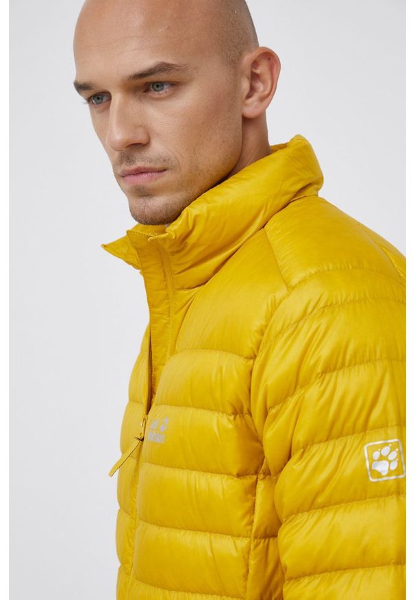 Jack Wolfskin Kurtka puchowa męska kolor żółty przejściowa. Kolor: żółty. Materiał: puch
