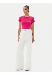 Hugo - HUGO T-Shirt Delanor 50512000 Różowy Slim Fit. Kolor: różowy. Materiał: bawełna