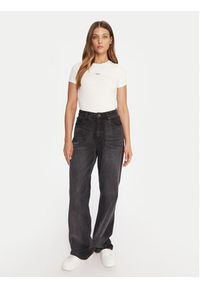 Guess Jeans T-Shirt W5BP45 KA0H1 Beżowy Slim Fit. Kolor: beżowy. Materiał: bawełna #3