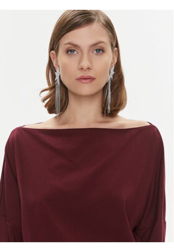 Pinko Sukienka codzienna Bolt 102291 A1CT Bordowy Regular Fit. Okazja: na co dzień. Kolor: czerwony. Materiał: wiskoza. Typ sukienki: proste. Styl: casual