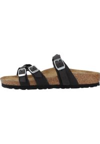 Klapki damskie Birkenstock Franca Braided. Kolor: czarny. Materiał: materiał, skóra, syntetyk