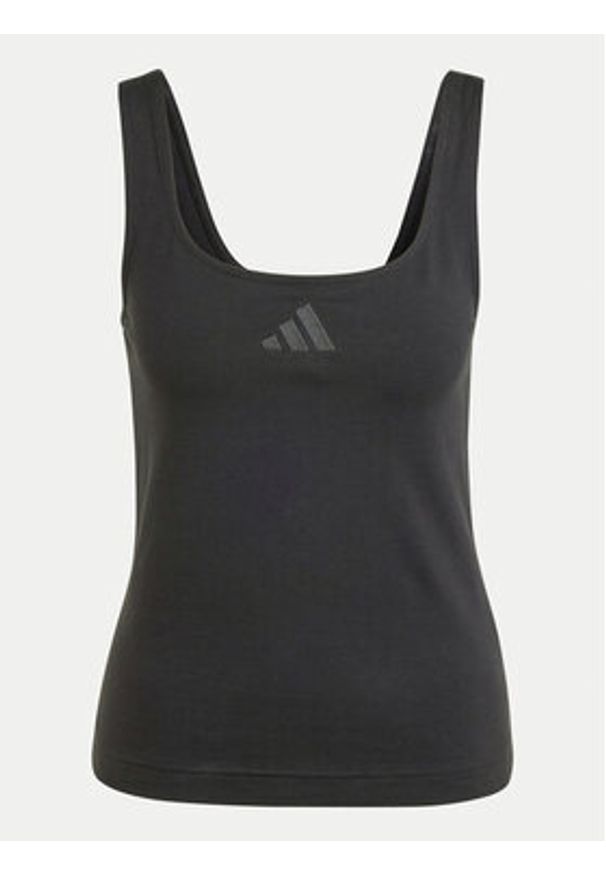 Adidas - adidas Top All SZN Luxe JJ2336 Czarny Slim Fit. Kolor: czarny. Materiał: bawełna