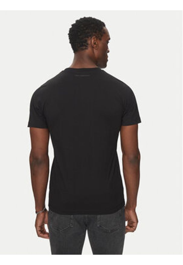 Karl Lagerfeld - KARL LAGERFELD T-Shirt 755063 552241 Czarny Regular Fit. Typ kołnierza: dekolt w karo. Kolor: czarny. Materiał: bawełna