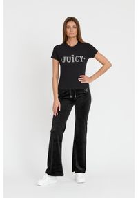 Juicy Couture - JUICY COUTURE Czarny t-shirt Ryder Rodeo Fitted. Kolor: czarny #6