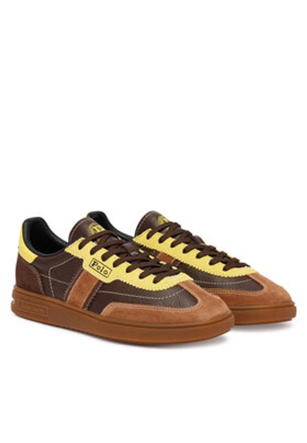 Polo Ralph Lauren Sneakersy 804P04920001 Brązowy. Kolor: brązowy. Materiał: skóra, zamsz